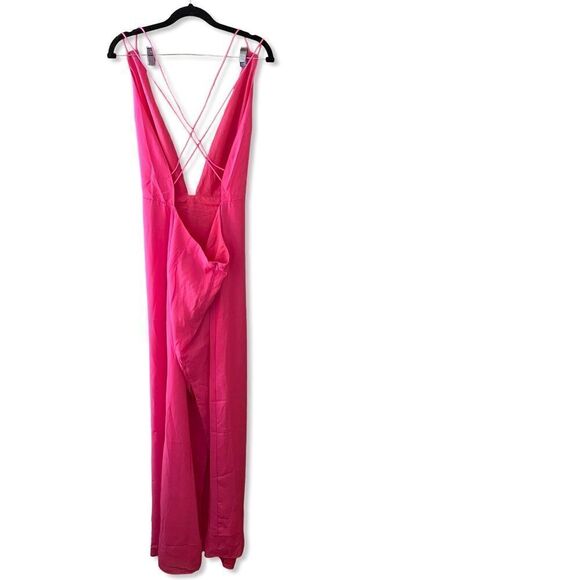 Superdown Lucinda Strappy Maxi Dress in Hot Pink strappy wedding party Revolve - Picture 6 of 12